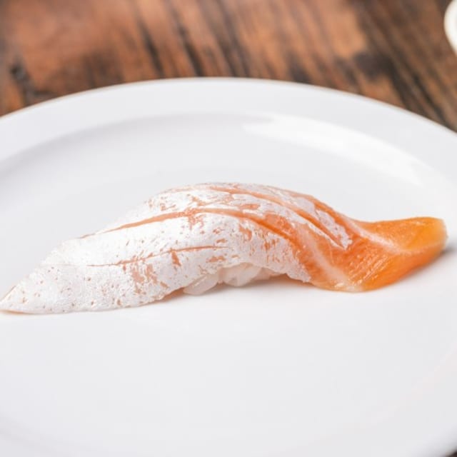 Garlic Salmon Nigiri.