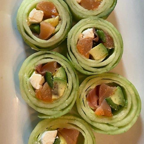Cucumber Wrapped Philli Roll.